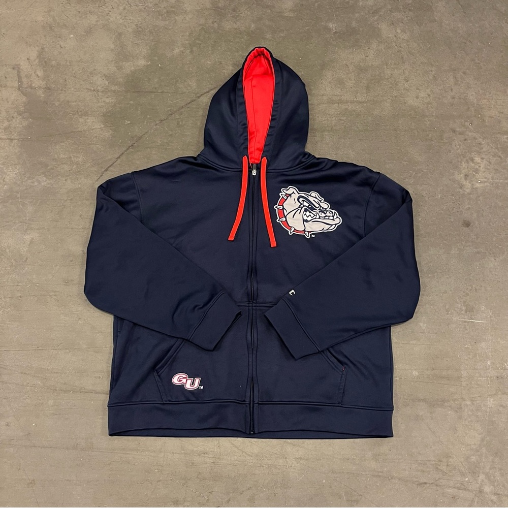 Champion Gonzaga University Full Zip Hoodie Jacket with Embroidered Bulldog Logo